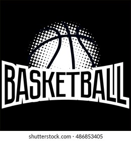 Streetball and basketball icon logo set with ball and basket in modern and vintage styles - stock vector