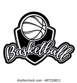 Streetball and basketball icon logo set with ball and basket in modern and vintage styles - stock vector