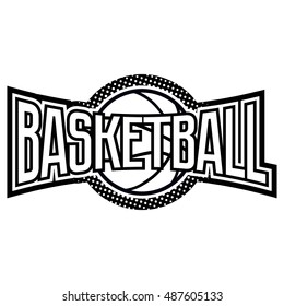 Streetball and basketball icon logo set with ball and basket in modern and vintage styles - stock vector