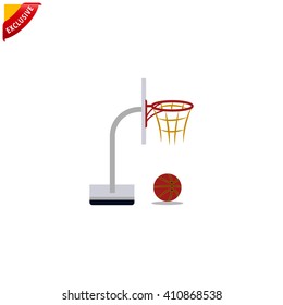 streetball icon, vector basketball sign, isolated basketball court sign