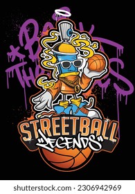 Streetball Urban Graffiti art vector illustration. Graffiti design artwork