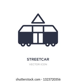 streetcar icon on white background. Simple element illustration from Transport concept. streetcar sign icon symbol design.