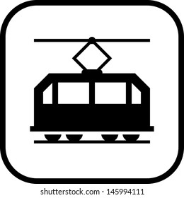 Streetcar Tram Vector Icon Isolated