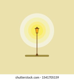 Streetlight concept. Garden lantern isolated vector illustration