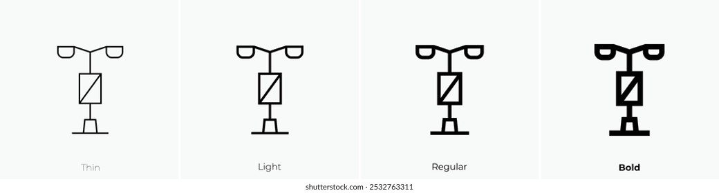 streetlight icon. Thin, Light Regular And Bold style design isolated on white background