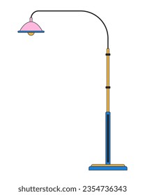 Streetlight lamp post flat line color isolated vector object. Street light pillar. Streetlamp. Editable clip art image on white background. Simple outline cartoon spot illustration for web design