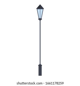 Streetlight lamp post on white background. Vector illustration in trendy flat style. EPS 10.