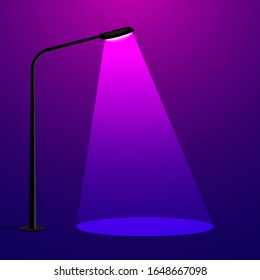 Streetlight lamp with spotlight beam. concept of stand out. vector illustration