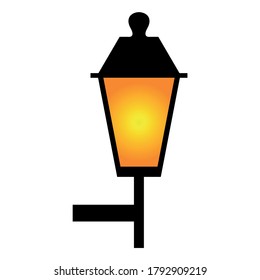 streetlight old metal retro wall lamp vector isolated 