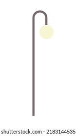 Streetlight with round lamp semi flat color vector object. City illumination. Full sized item on white. Equipment simple cartoon style illustration for web graphic design and animation
