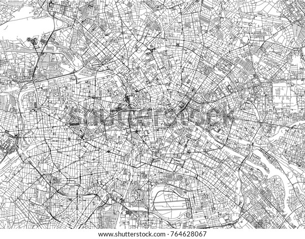 Streets Berlin City Map Germany Street Stock Vector Royalty Free 764628067