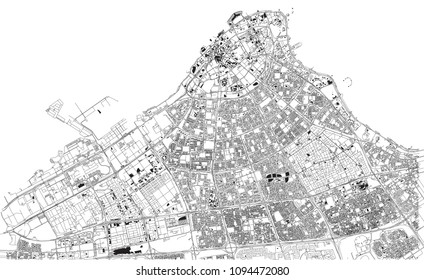 Streets Of Kuwait City, City Map, Capital City, Kuwait. Street. Middle East