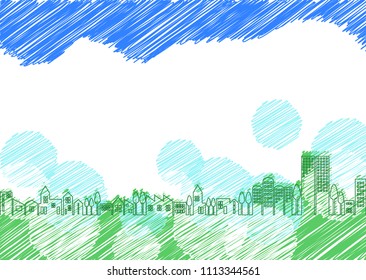 Streets with plants and the sky is blue