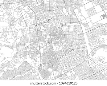 Streets Of Riyadh, City Map, Saudi Arabia, Satellite View. Street