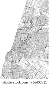 Streets of Tel Aviv, city map, Israel