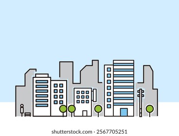 Streetscape parts background illustration : vector