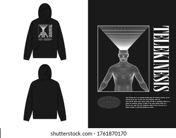 streetwear abstract white typography hoodie design