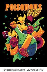 streetwear apparel design, illustration vector vintage future art