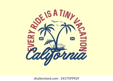 Streetwear california design aesthetic typography quotes graphic tee vector templates