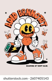 Streetwear Cartoon Mascot T-shirt Print Design Vector