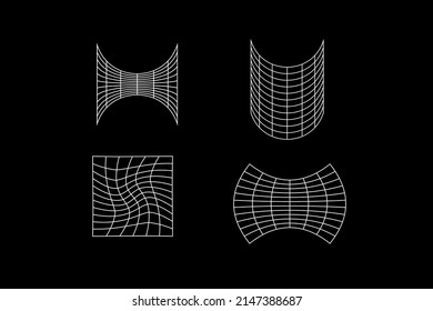 Streetwear Checkerboard mesh Assets 3D wareframe grid futuristic shape abstract urban style collection