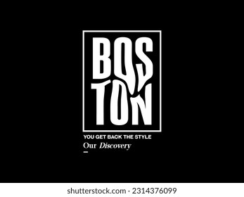 Streetwear clothing Boston typography vector template graphic tees ready for print