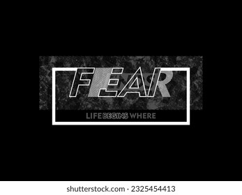 Streetwear clothing Fear typography vector template graphic tees ready for print