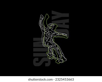 Streetwear clothing Sunday Skate typography vector template graphic tees ready for print