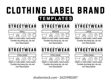 Streetwear Clothing Tag Label Template Elements