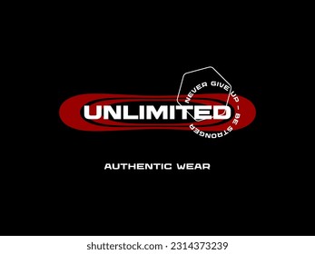 Streetwear clothing Unlimited typography vector template graphic tees ready for print