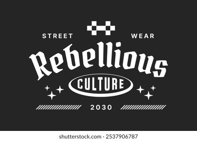 Streetwear concept design. Fashion apparel typography style. Vintage urban clothing template