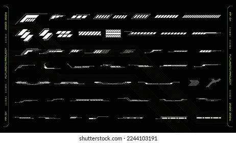 Streetwear decoration elements. Ready for digital and printing design. Futuristic User Interface set. Statistics, data information infographic.