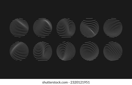Streetwear decoration elements. Ready for digital and printing design. Futuristic User Interface set. Futuristic wavy line element