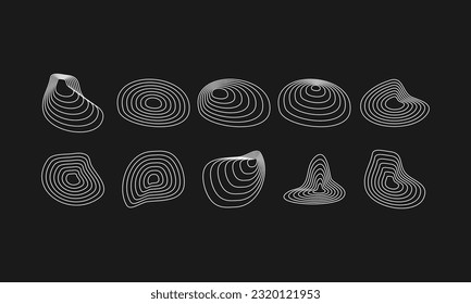 Streetwear decoration elements. Ready for digital and printing design. Futuristic User Interface set. Futuristic wavy line element