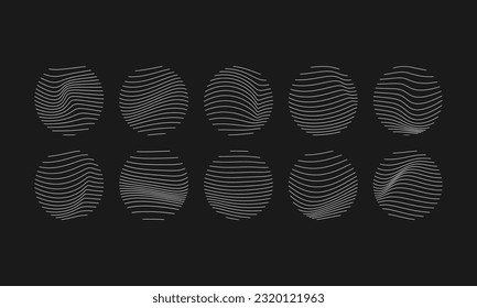 Streetwear decoration elements. Ready for digital and printing design. Futuristic User Interface set. Futuristic wavy line element
