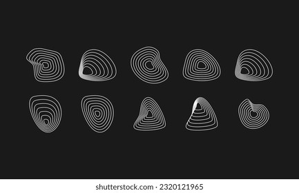 Streetwear decoration elements. Ready for digital and printing design. Futuristic User Interface set. Futuristic wavy line element