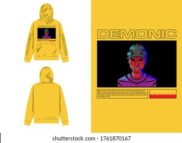 streetwear demonic silhouettes hoodie design
