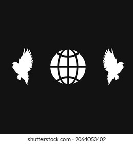 streetwear design globe and pigeons