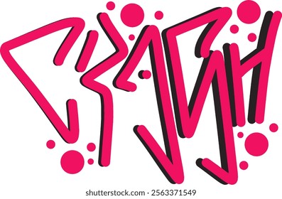Streetwear design graffiti style for tshirt and hodie , crash slogan