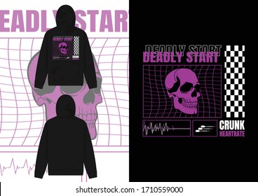 Streetwear Design Hoodie with Industrial Future Head Design