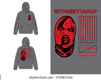 streetwear design hoodie with industrial gangsta