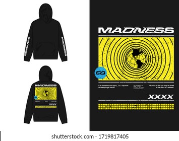 Streetwear Design Hoodie With Industrial Yellow Globe