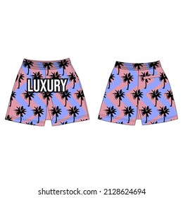 Streetwear Design Purple and Pink Color With Typography Luxury Short Pants Mockup New Style