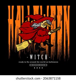 streetwear design red witch halloween
