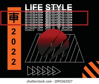 Streetwear design style japanese abstract
