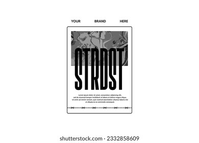 Streetwear design template asset for printing