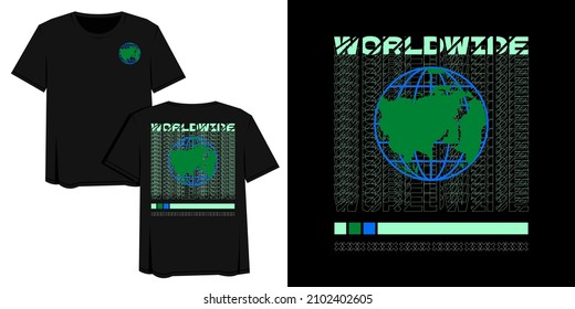 Streetwear Design Vector Illustration of Worldwide