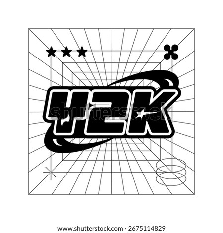 Streetwear design Y2K text element