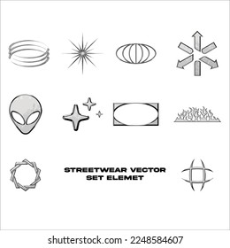 Streetwear Element Collection Hand Drawing Vector Design