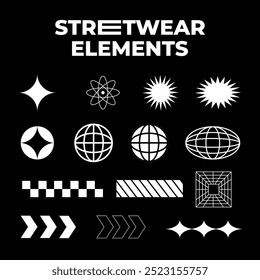 streetwear element pack é ótimo para stretwear ornamental, abstrata, tecnologia, etc projetos de tema